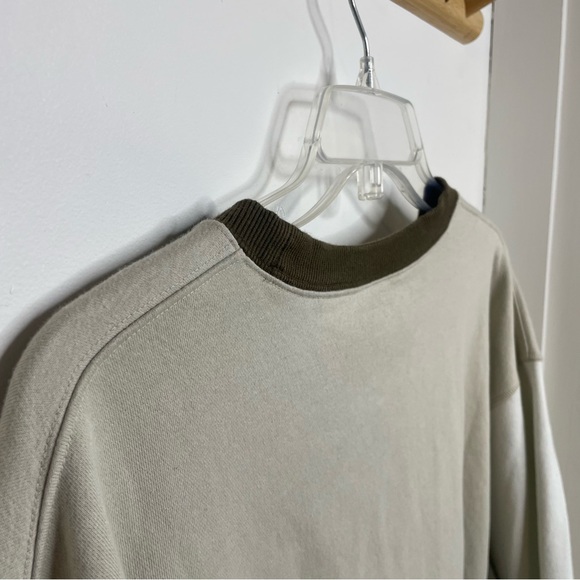 Champion Men’s Unisex Sweater Color Block Brown Cream Off-White XL - Picture 7 of 8